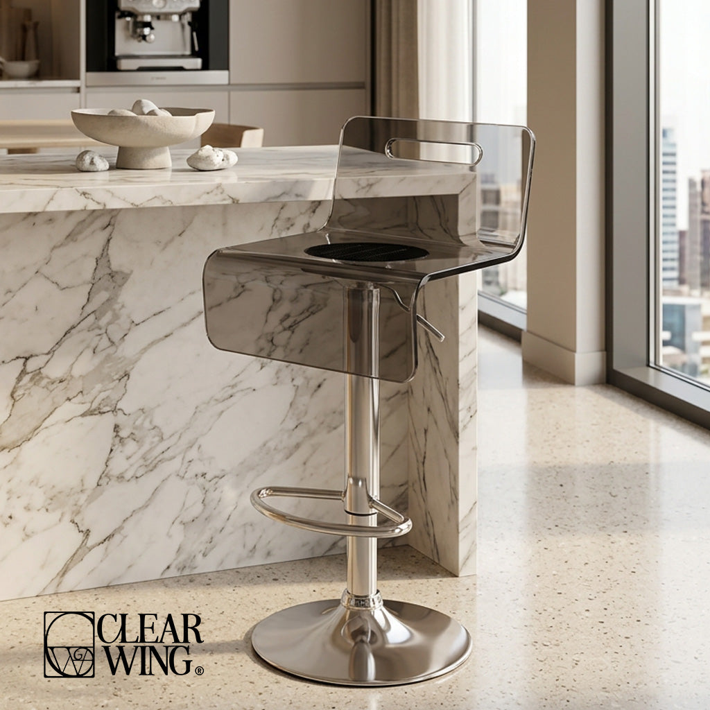 Smoked Black Acrylic Plexi Bar Chair
