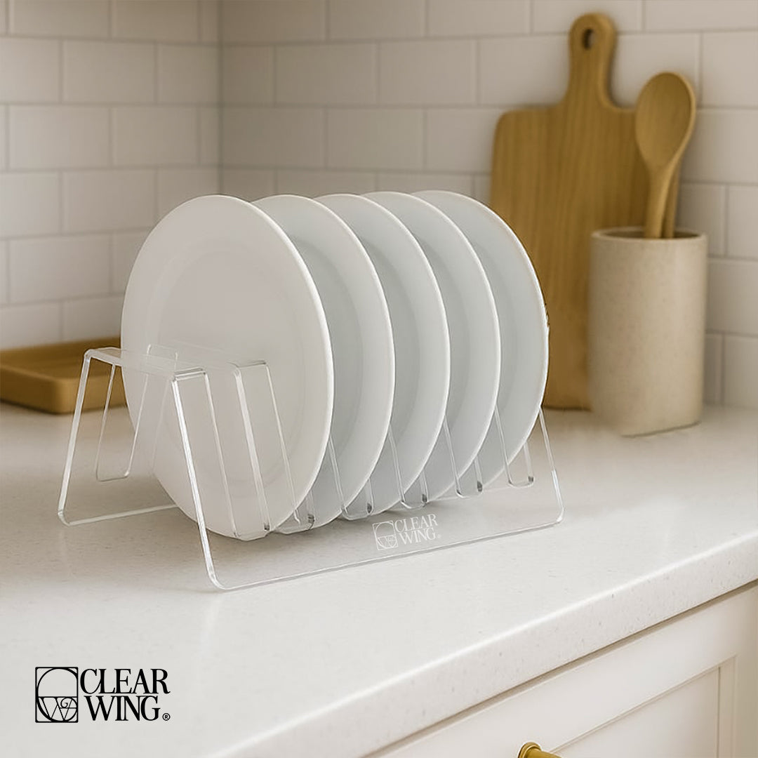 Acrylic plexi Plates Organizer Holder