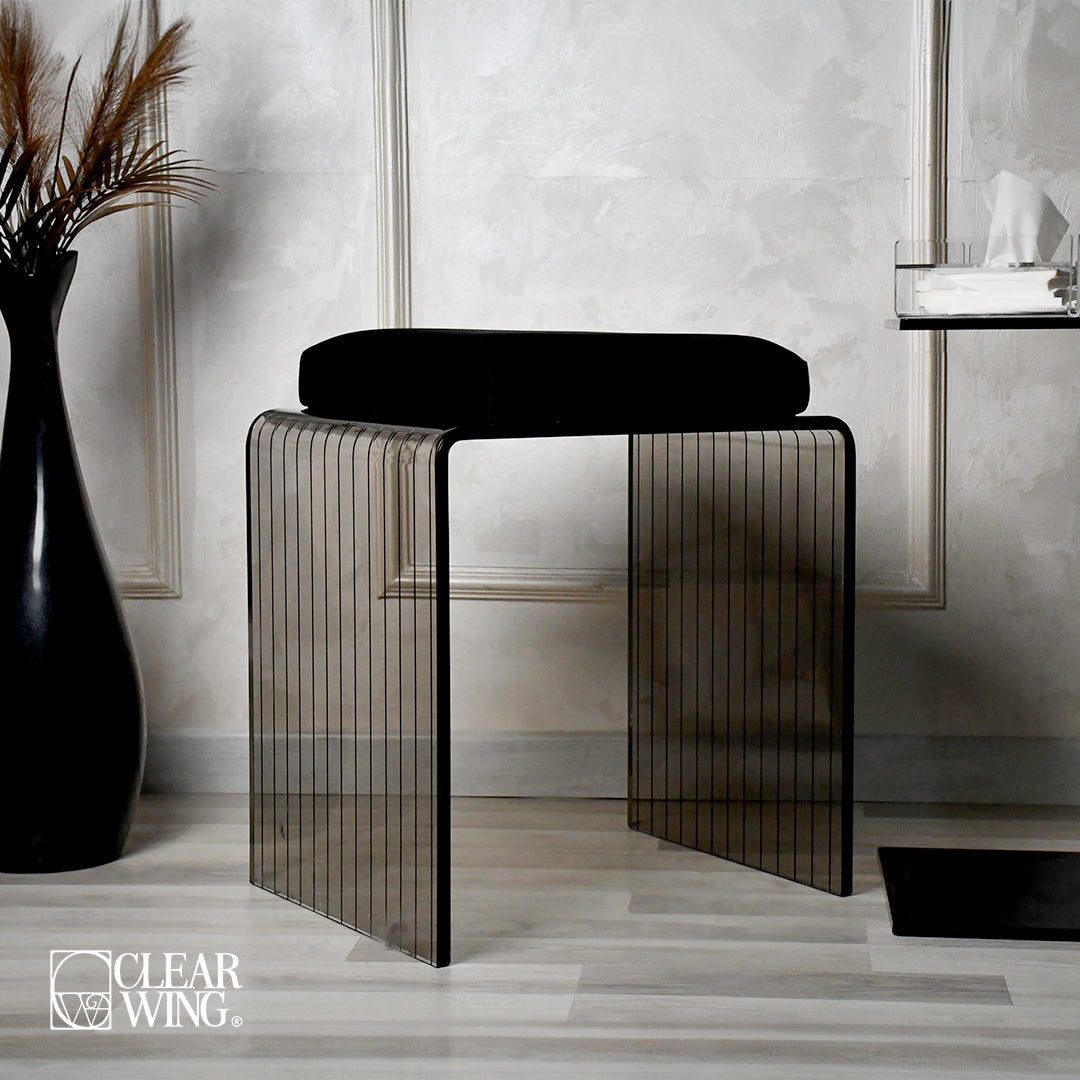 Acrylic Plexi Stool (Black Cushioned)