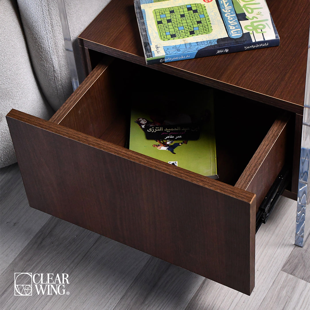 Acrylic plexi wood with drawer