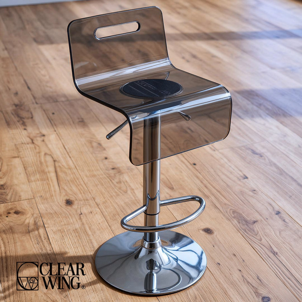 Smoked Black Acrylic Plexi Bar Chair