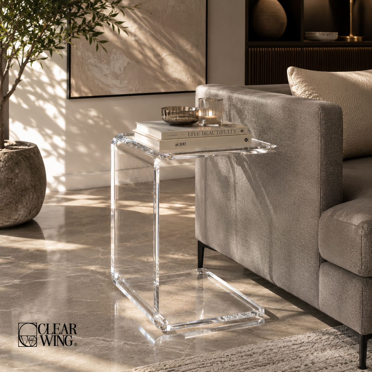 Acrylic Plexi Modern Side Table