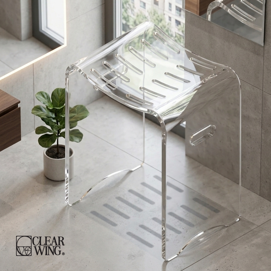 Acrylic Plexi Bathroom Stool