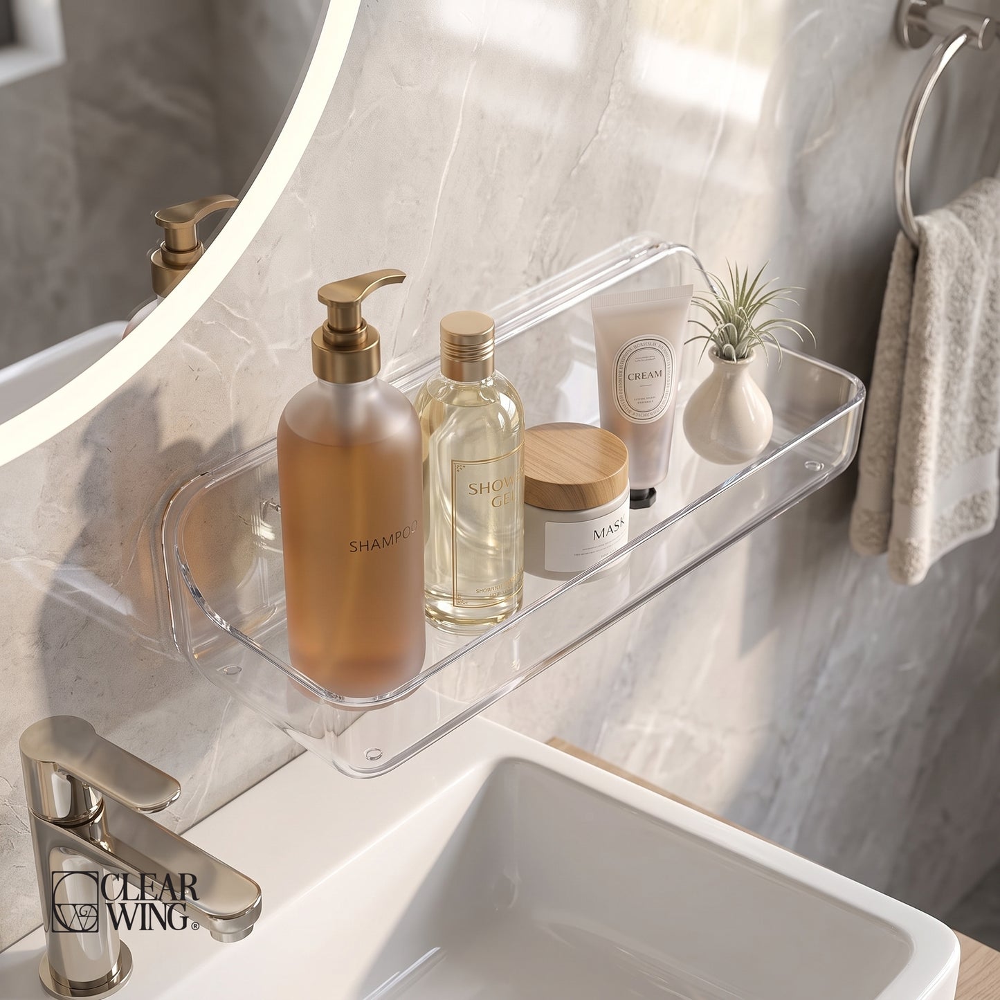 Acrylic Plexi Shower wall shelf