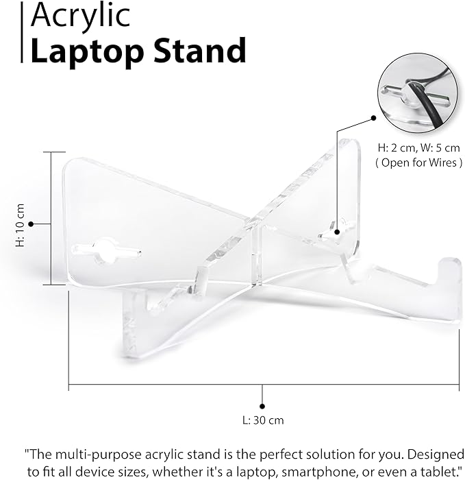 Acrylic Plexi Laptop Stand (Portable)