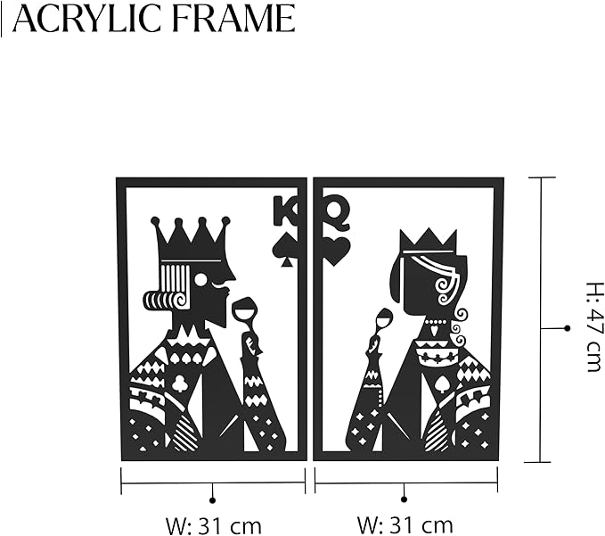 لوحة جدارية من الأكريليك (بوكر ملك البستوني وملكة القلوب)