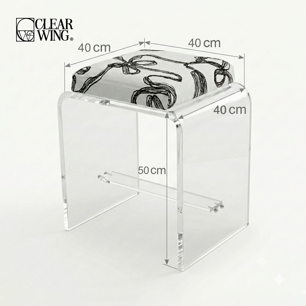 Acrylic Plexi Cushioned Seat Chair