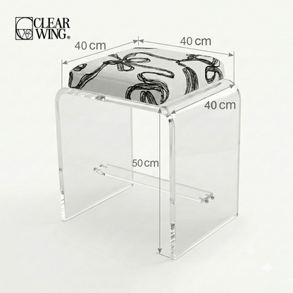 Acrylic Plexi Cushioned Seat Chair