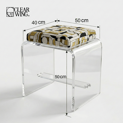 Acrylic Plexi Cushioned Seat Chair