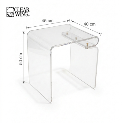 Acrylic Plexi R-Shaped Side Table