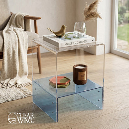 Acrylic Plexi side table with storage