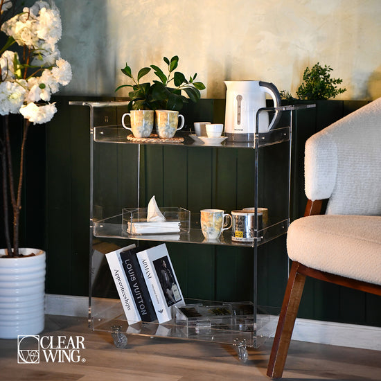 Acrylic Bar Serving Cart