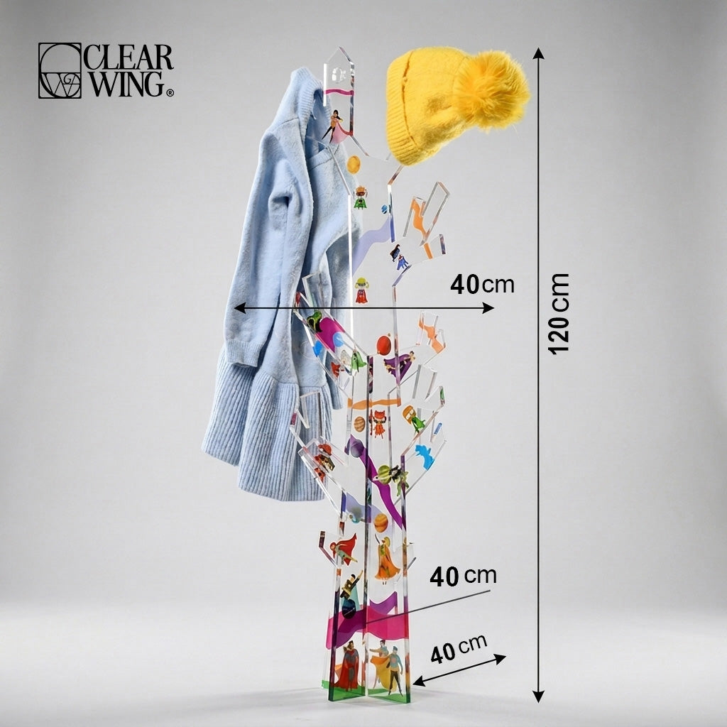 Acrylic Plexi Tree Clothes Hanger Stand
