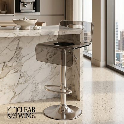 Smoked Black Acrylic Plexi Bar Chair