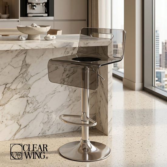 Smoked Black Acrylic Plexi Bar Chair