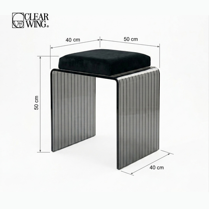 Acrylic Plexi Stool - Black Cushioned