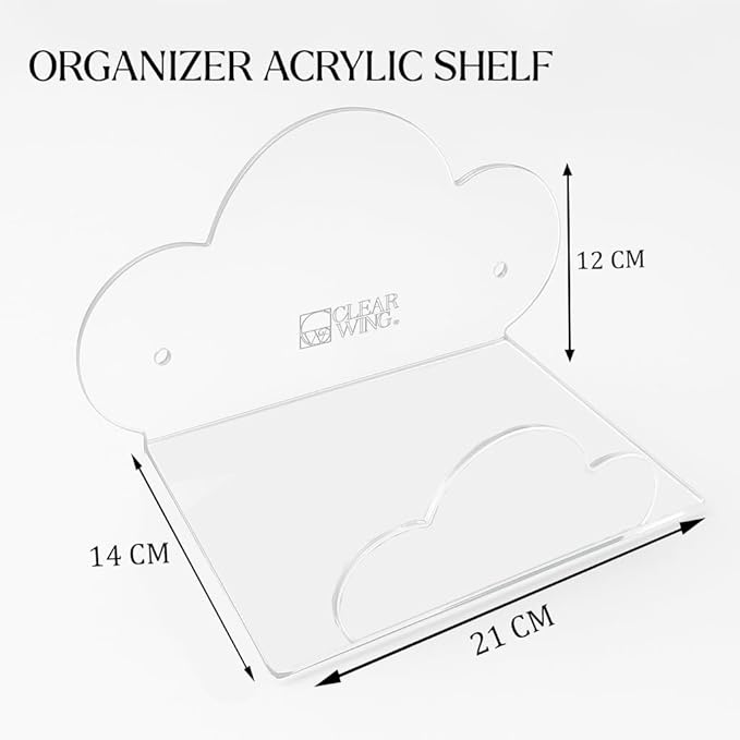 رف حائط أكريليك على شكل سحابة