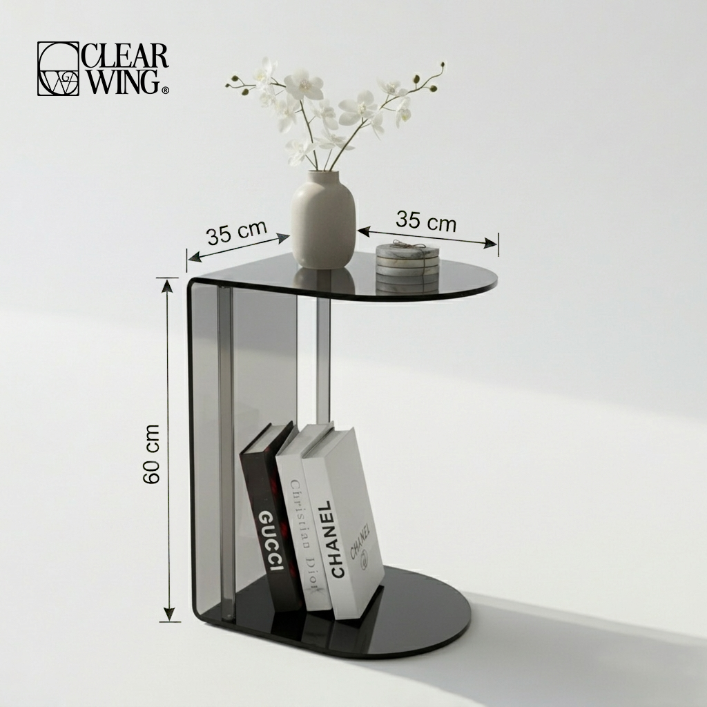Acrylic Plexi C Shaped Side Table