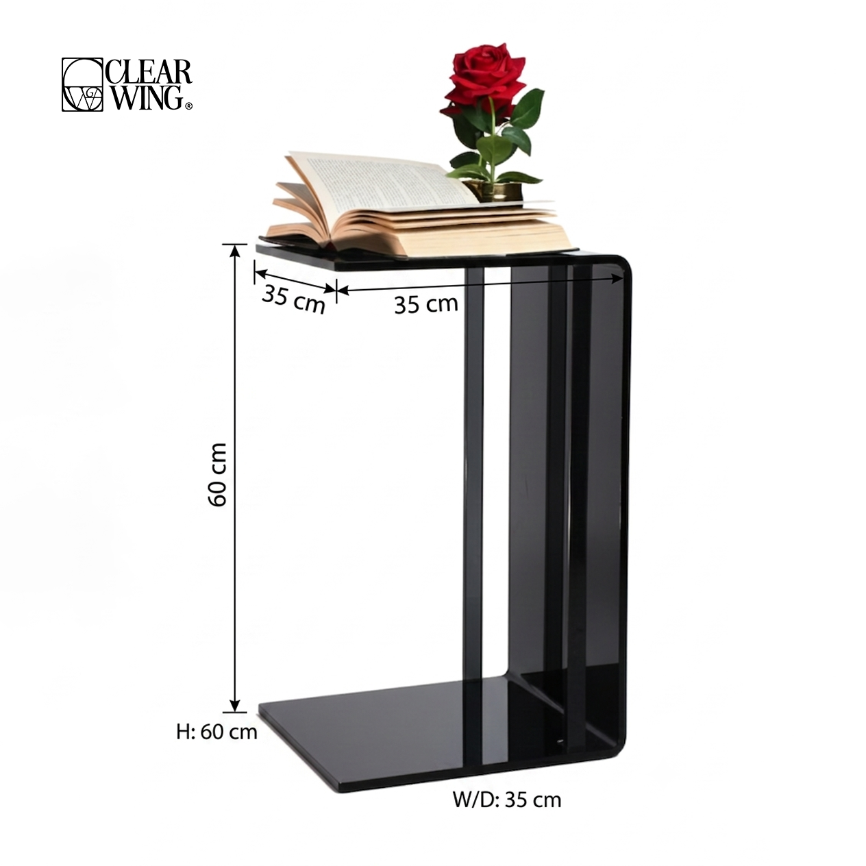 Acrylic Plexi Side Table - Black