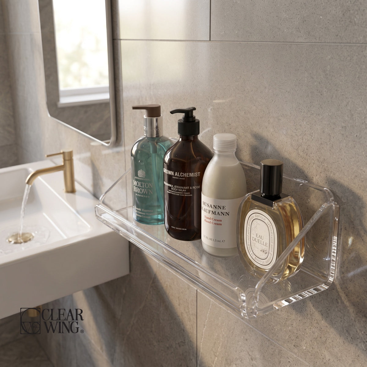 Acrylic Plexi  Shower wall shelf