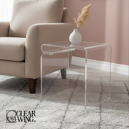 Acrylic Plexi R-Shaped Side Table