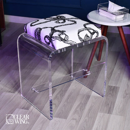 Acrylic Black Cushioned Seat Chair