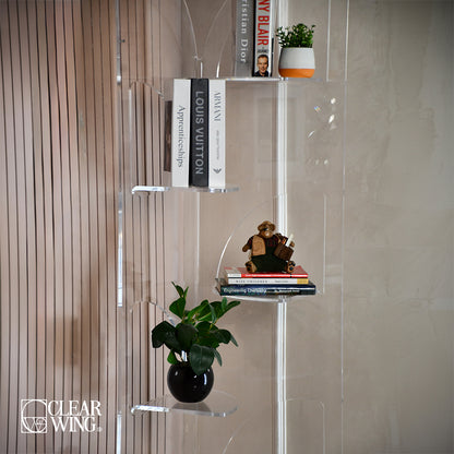 Acrylic Book Shelf Storage Clear