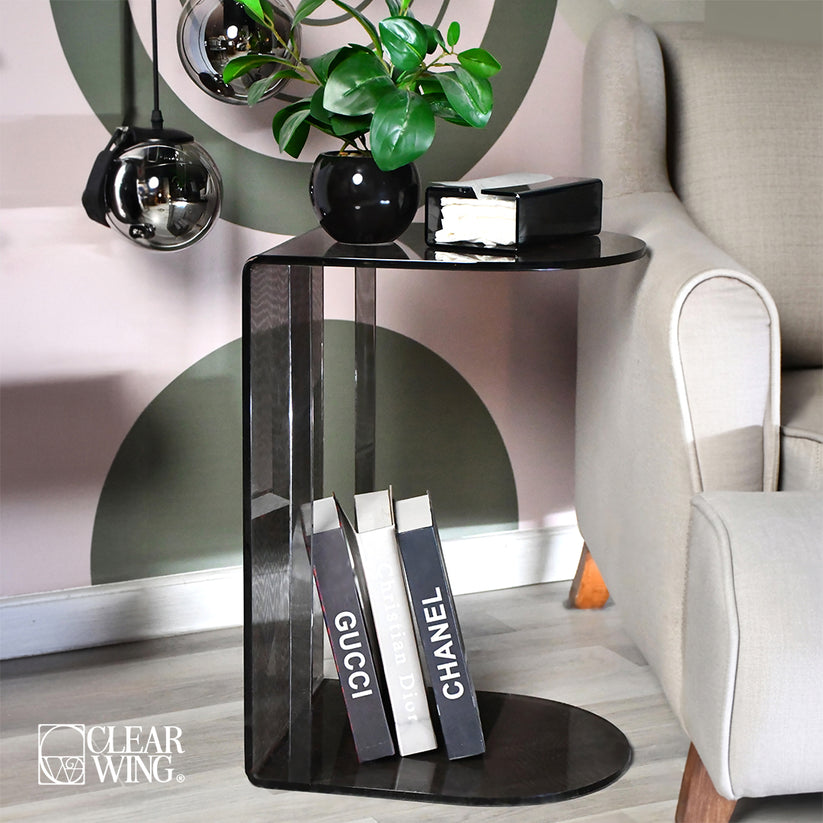 Acrylic C Shaped side table