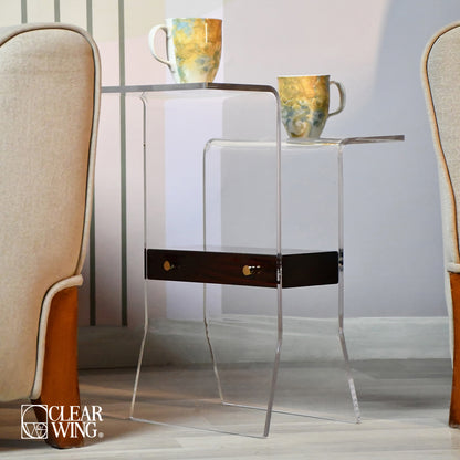 Acrylic Duo Side Table Clear