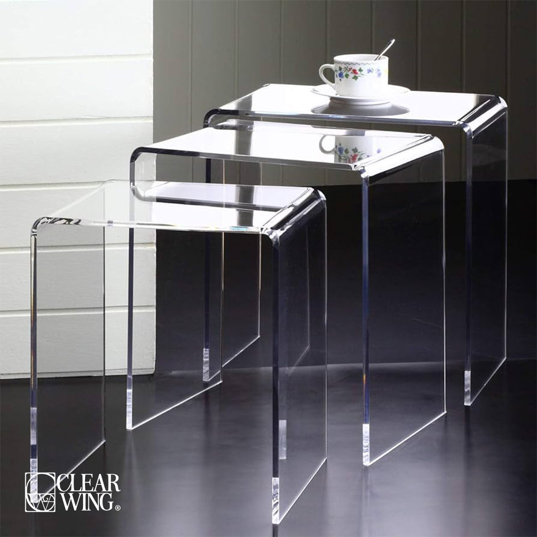 Acrylic Nesting Set of 3 Tables
