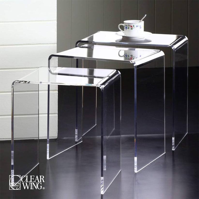 Acrylic Nesting Set of 3 Tables