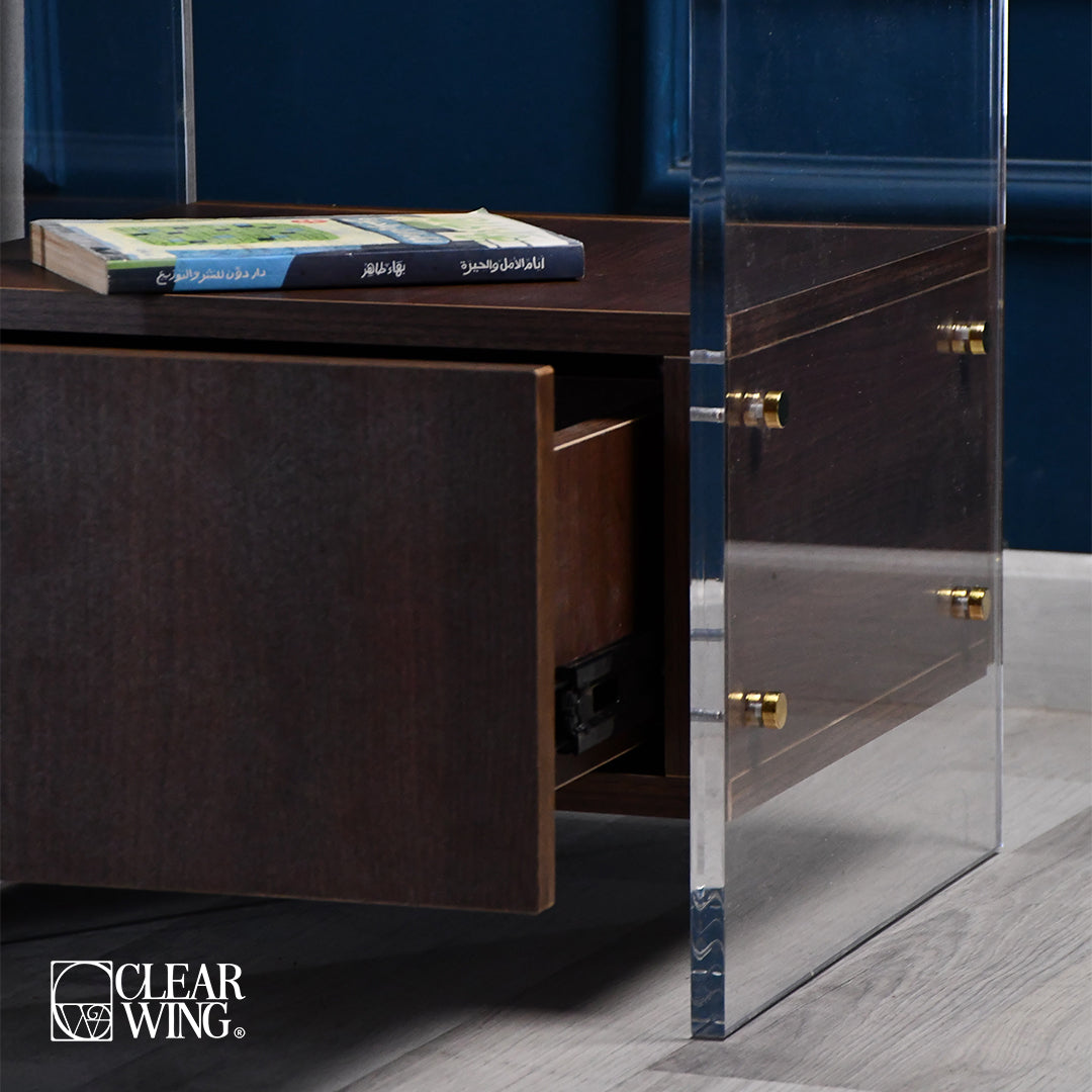 Acrylic Nightstand with wood