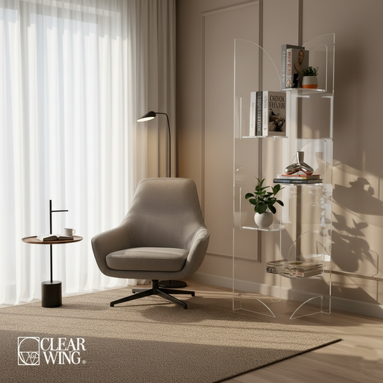 Acrylic Plexi Book Shelf Storage