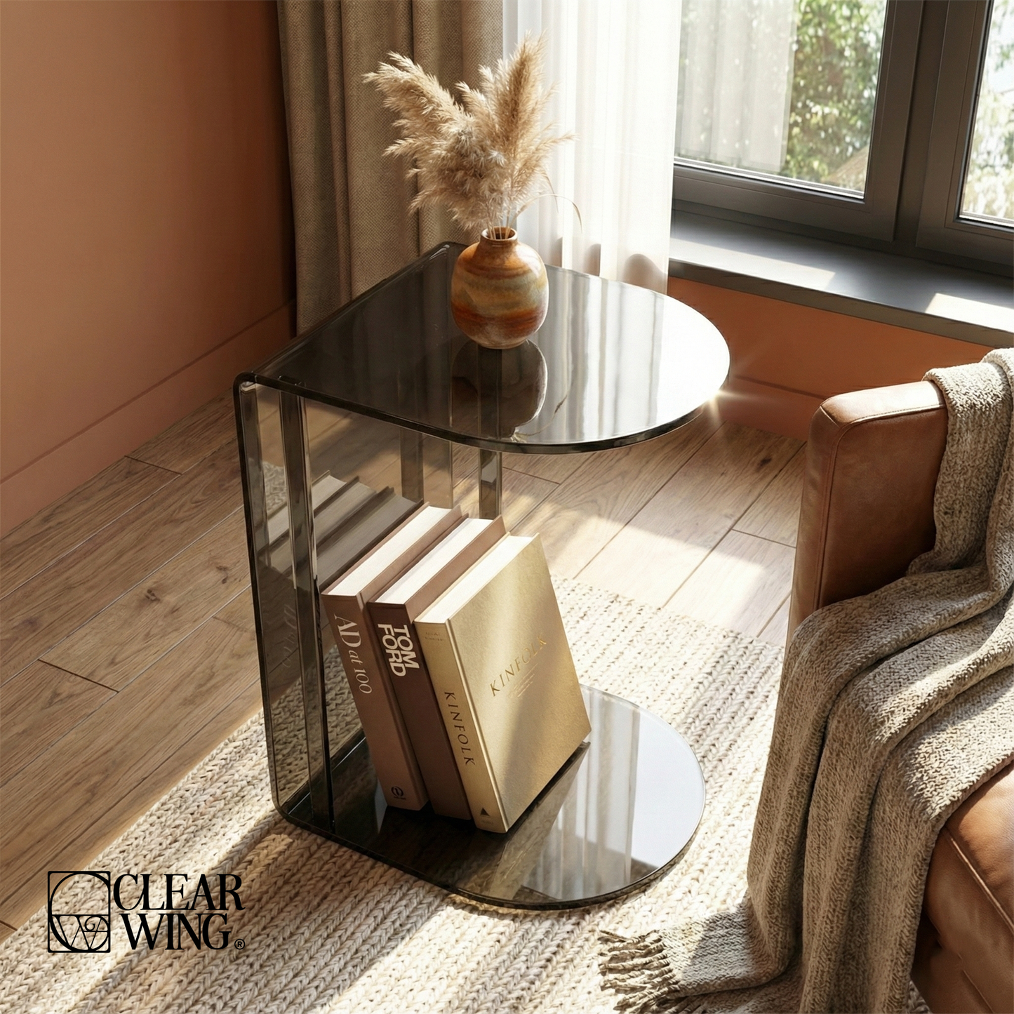 Acrylic Plexi C Shaped side table