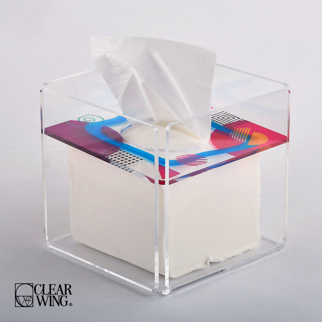 Acrylic Plexi Square Tissue Box colorful 