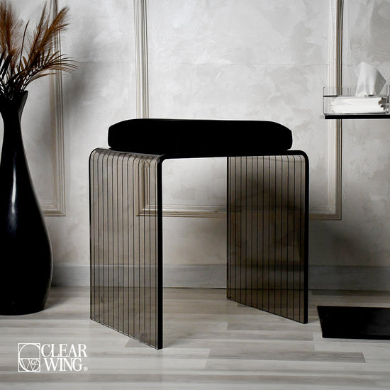 Acrylic Plexi Stool (Black Cushioned)