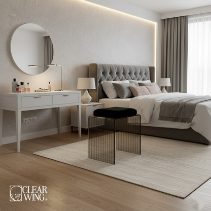 Acrylic Plexi Stool (Black Cushioned)