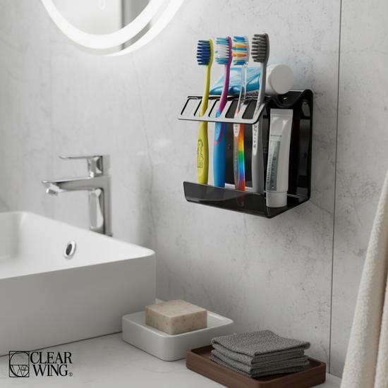 Acrylic plexi Toothbrush Holder wall