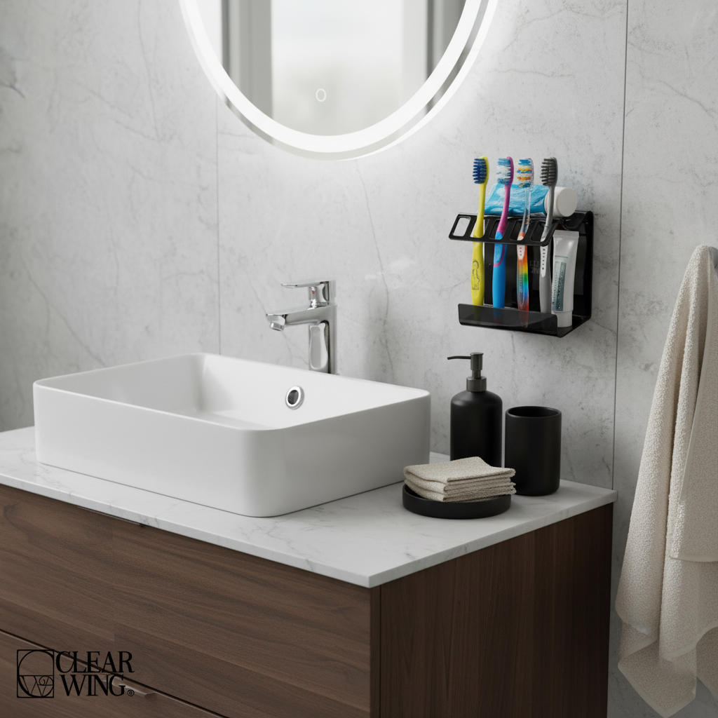 Acrylic plexi Toothbrush Holder wall