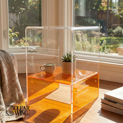 Acrylic Plexi side table with storage