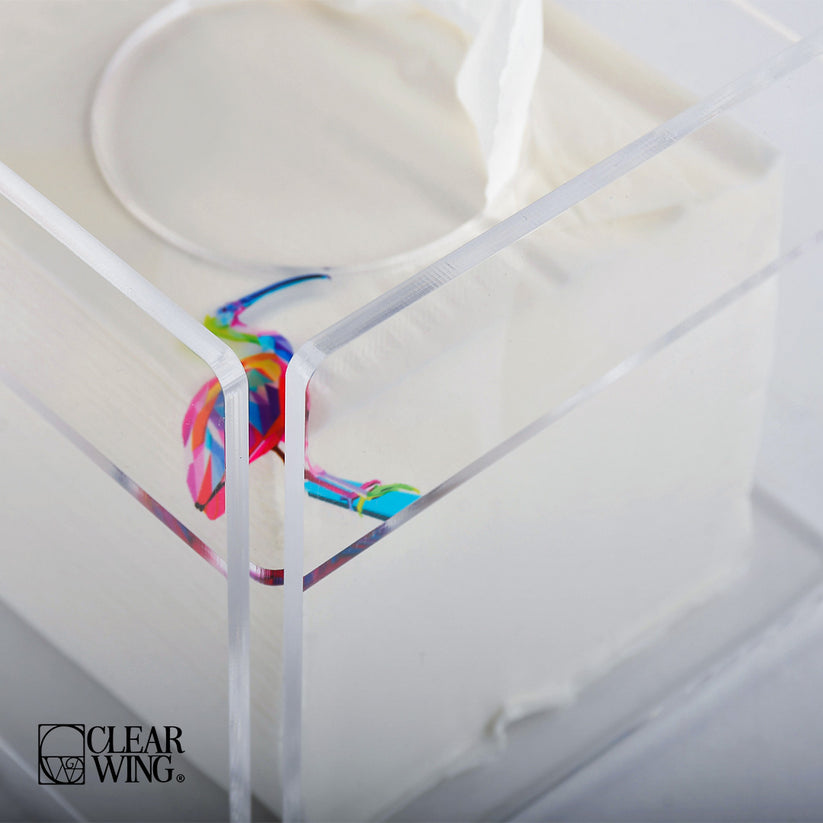 Acrylic Square Tissue Box apricot 