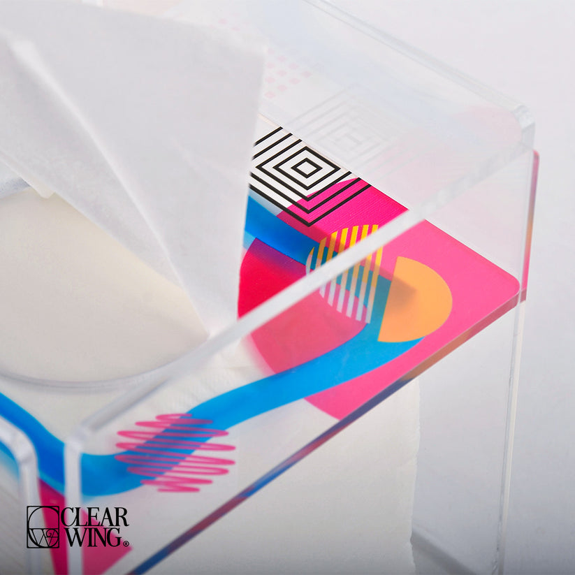 Acrylic Square Tissue Box colorful 