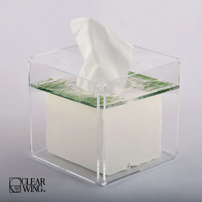 Acrylic Square Tissue Box green