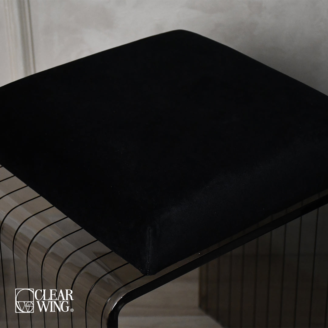 Acrylic Stool (Black Cushioned)