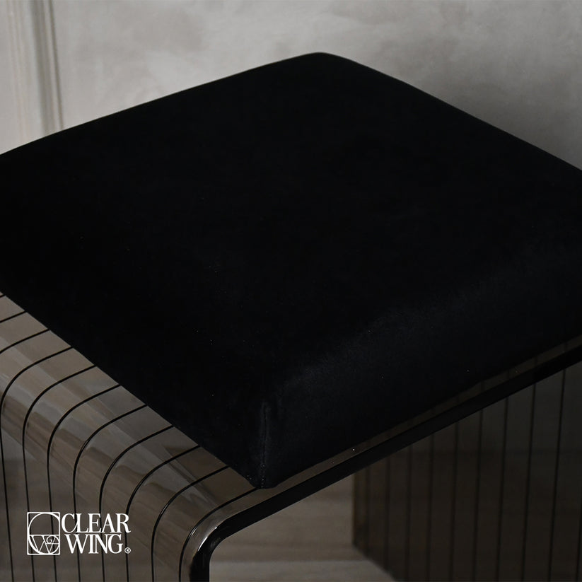 Acrylic Stool (Black Cushioned)