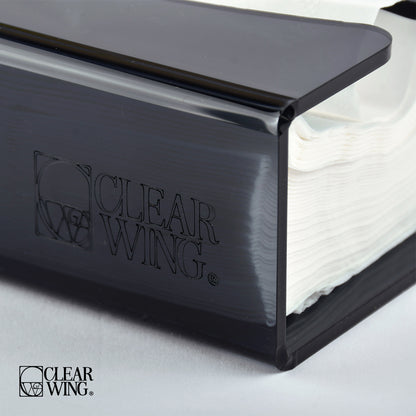 Acrylic Tissue Box top open gray