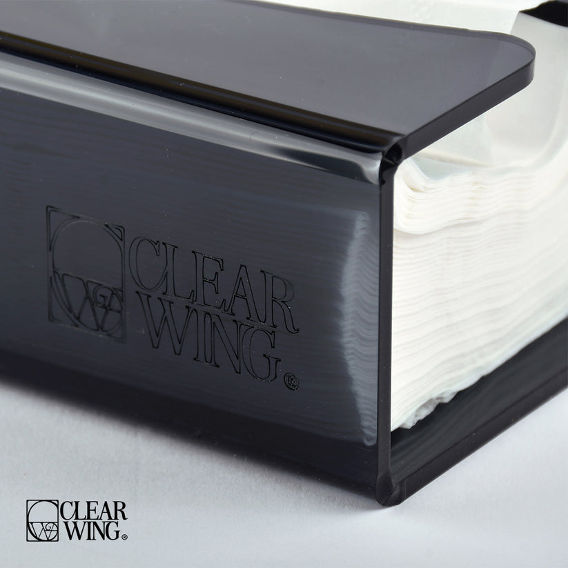 Acrylic Tissue Box top open gray