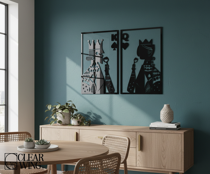 Acrylic   Wall Art (Poker King Of Spades & Queen Of Harts)