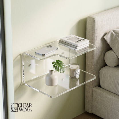 Double-Layer Acrylic Plexi Wall Shelf