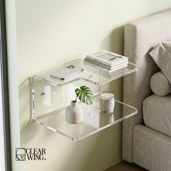 Double-Layer Acrylic Plexi Wall Shelf